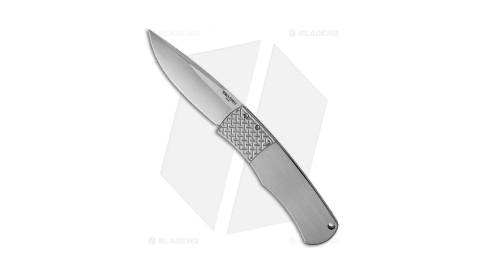 Pro-Tech Knives Magic BR-1 Whiskers Custom Automatic Folding Knife, 3.125in, 154CM, Drop Point Blade, Stainless Steel, Gray Handle, Gray/Gray, 7.25 inch, BHQ-36662