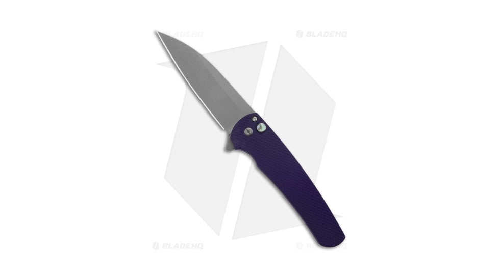 Pro-Tech Knives Malibu MagnaCut Wharncliffe Folding Knife, 3.25in, CPM MagnaCut, Wharncliffe Blade, Aluminum, Purple Handle, Purple/Gray, 7.50 inch, BHQ-196672