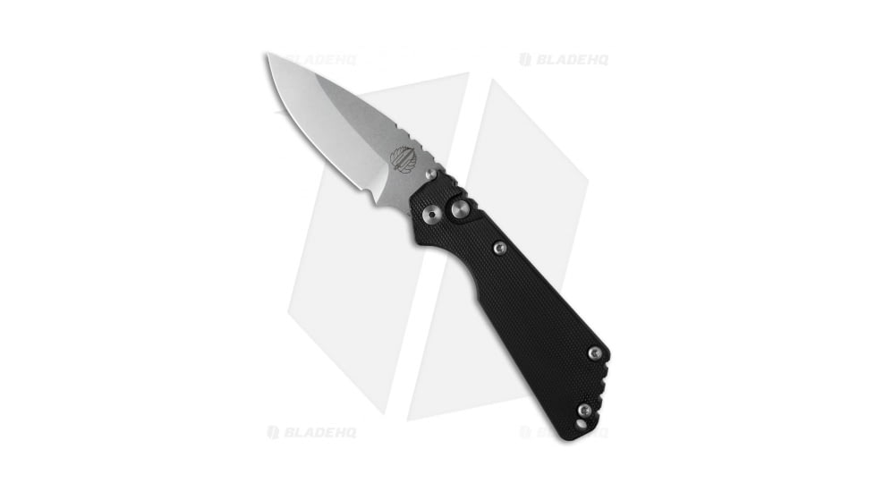 Pro-Tech Knives Strider + SnG Automatic Folding Knife, 3.50in, 154CM, Drop Point Blade, G-10, Black Handle, Standard, Black/Gray, 8.25 inch, BHQ-28902