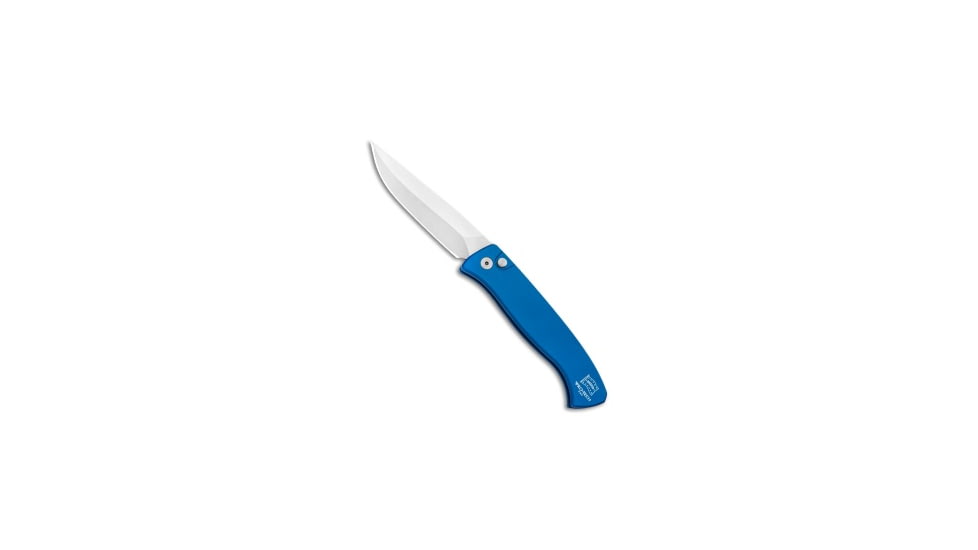 Pro-Tech Knives Brend 2 Small Automatic Folding Knife, 2.90in, 154CM, Clip Point Blade, Aluminum, Blue Handle, Blue/Gray, 6.60 inch, BHQ-91328