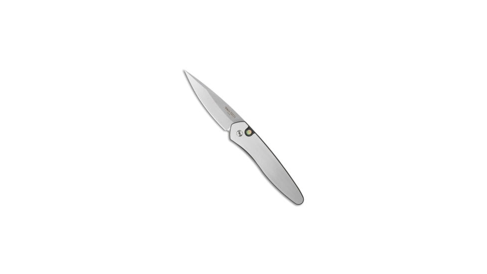 Pro-Tech Knives Custom Steel Newport Automatic Folding Knife, 3.00in, CPM S35VN, Spear Point Blade, Stainless Steel, Black/Gray Handle, Black/Gray/Gray, 7.125 inch, BHQ-30807
