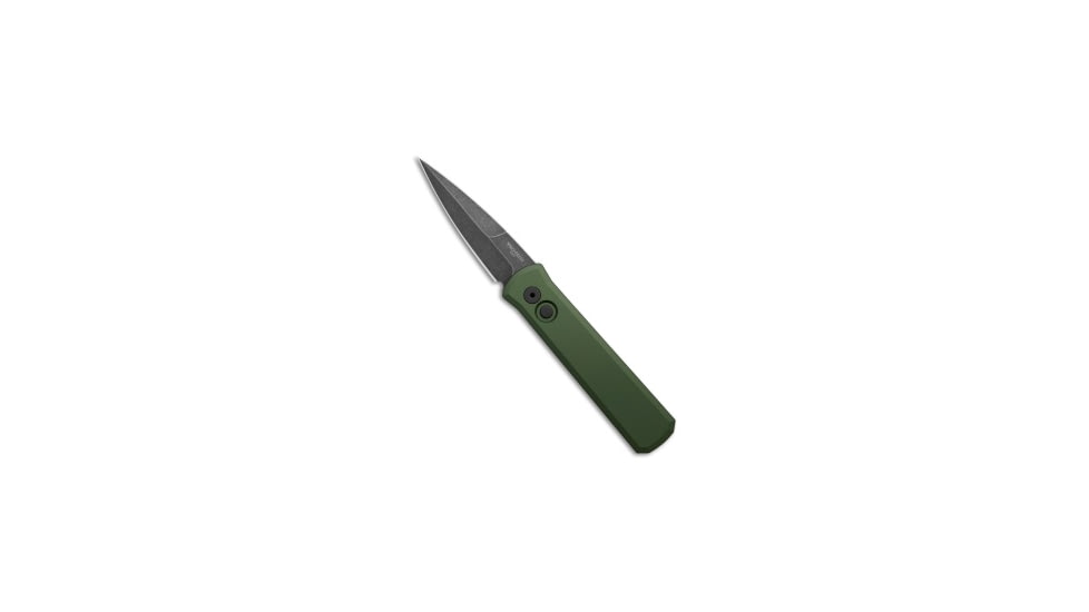 Pro-Tech Knives Godson Automatic Folding Knife, 3.15in, 154CM, Spear Point Blade, Aluminum, Green Handle, Green/Black, 7.56 inch, BHQ-222751
