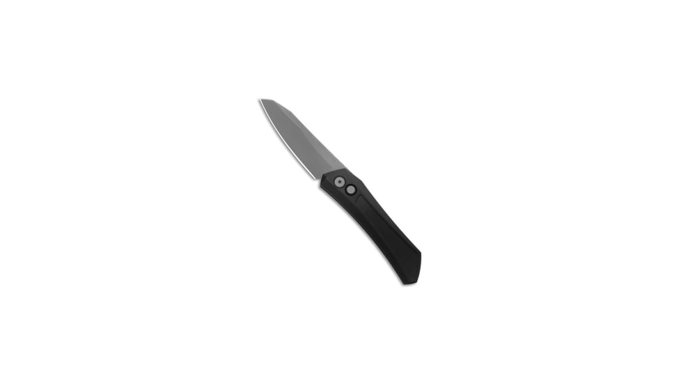 Pro-Tech Knives Oligarch MagnaCut Automatic Folding Knife, 3.25in, CPM MagnaCut, Sheepsfoot Blade, Aluminum, Black Handle, Smokey, Black/Gray, 7.50 inch, BHQ-211920