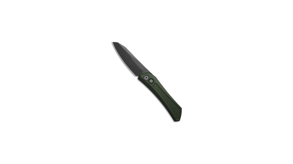 Pro-Tech Knives Oligarch MagnaCut Automatic Folding Knife, 3.25in, CPM MagnaCut, Sheepsfoot Blade, Aluminum, Green Handle, DLC, Green/Black, 7.50 inch, BHQ-218753
