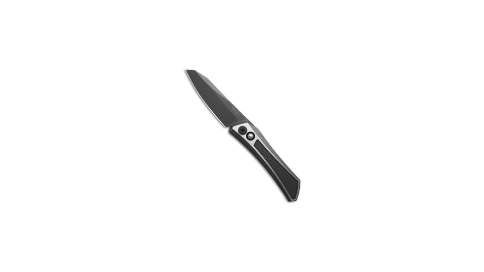 Pro-Tech Knives Oligarch MagnaCut Automatic Folding Knife, 3.25in, CPM MagnaCut, Sheepsfoot Blade, Stainless Steel, Black Handle, Smokey, Two-Tone, Black/Gray, 7.50 inch, BHQ-218757