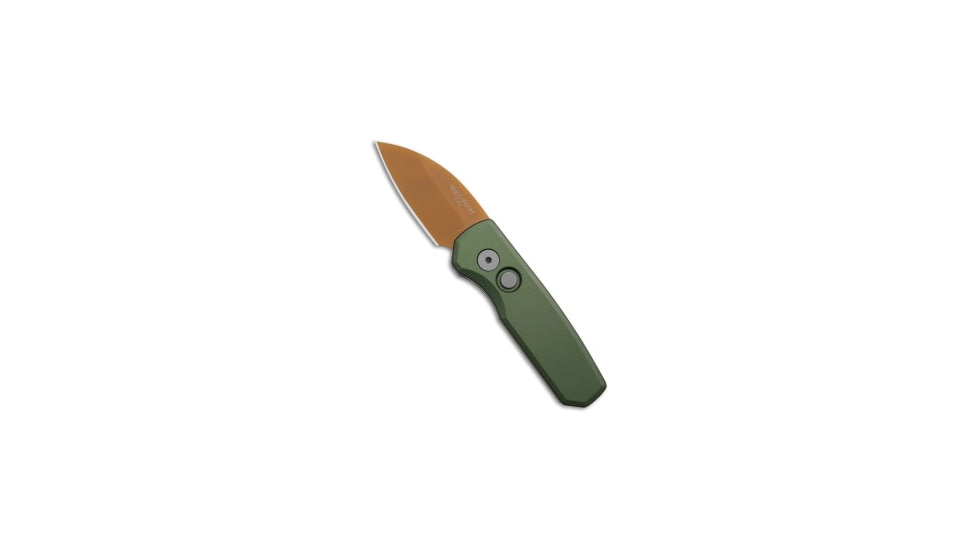 Pro-Tech Pro-Tech Runt 5 Wharncliffe Automatic Knife Desert Warrior Green 1.9" Tan PVD, Green, CPM 20CV, adult, BHQ-225642