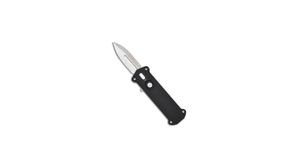 Pro-Tech Pro-Tech Tantilla Automatic OTF Knife Black Handle 1.9" Satin Plain T63, Black, 154CM, adult, BHQ-0145