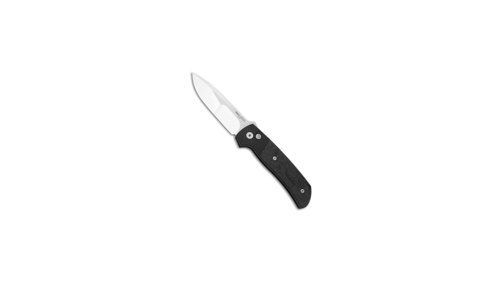 Pro-Tech Knives Terzuola ATCF Custom Automatic Folding Knife, 3.50in, 154CM, Drop Point Blade, Carbon Fiber, Black Handle, Black/Steel, 7.92 inch, BHQ-207837