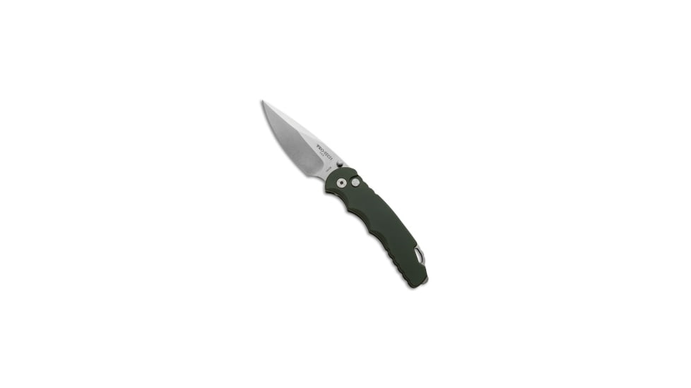 Pro-Tech Knives TR-5 Lerch Spring Assisted Opening Folding Knife, 3.25in, 154CM, Drop Point Blade, Aluminum, Green Handle, Green/Gray, 7.625 inch, BHQ-37624