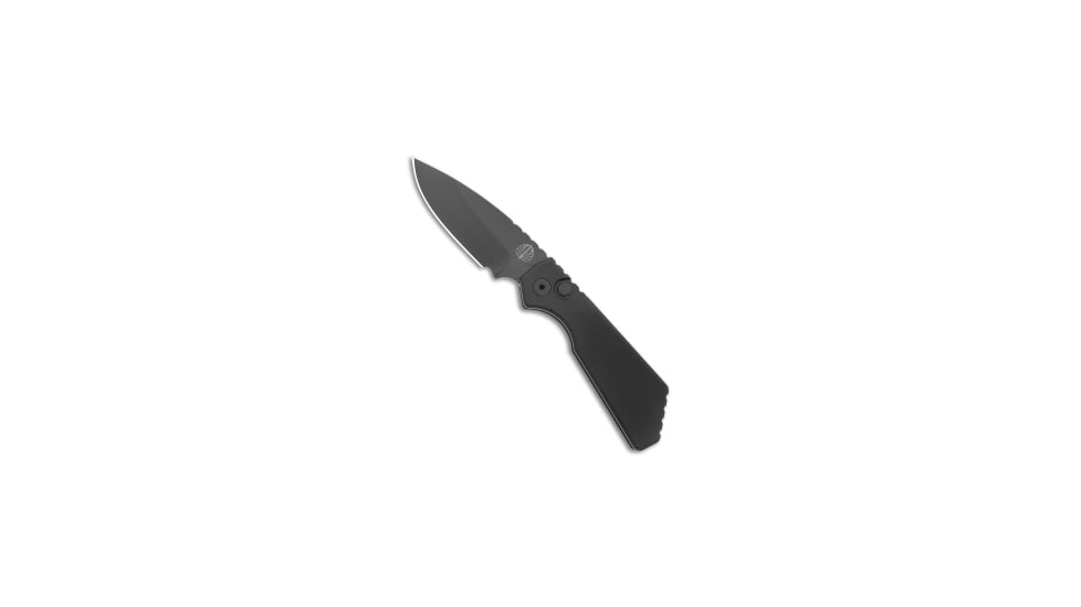 Pro-Tech Knives Strider + PT Automatic Folding Knife, 3.00in, CPM MagnaCut, Drop Point Blade, Aluminum, Black Handle, Standard, Black/Black, 7.00 inch, BHQ-185886