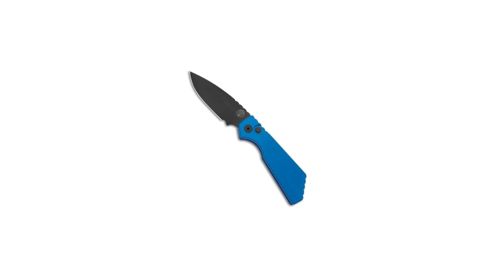 Pro-Tech Knives Strider + PT Automatic Folding Knife, 3.00in, CPM MagnaCut, Drop Point Blade, Aluminum, Blue Handle, Standard, Blue/Black, 7.00 inch, BHQ-208669