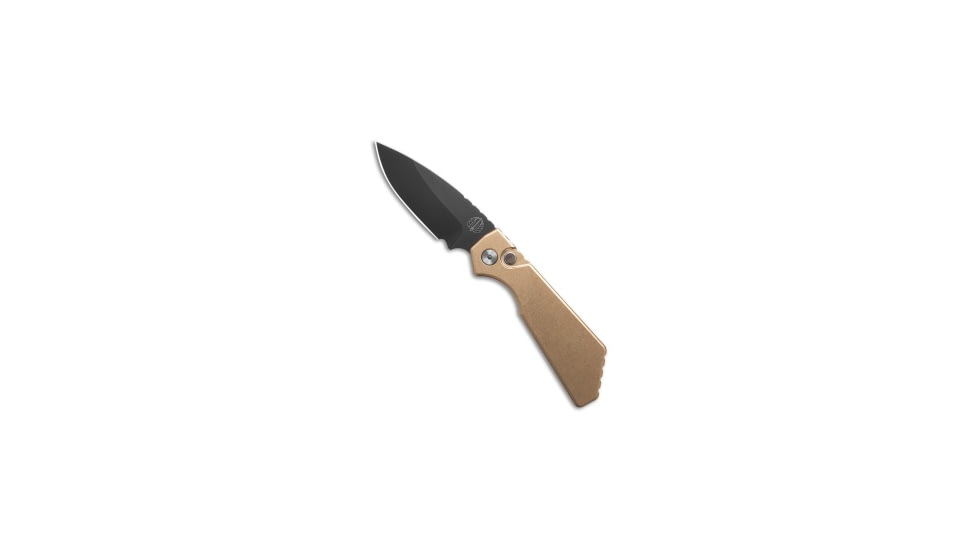 Pro-Tech Knives Strider + PT Automatic Folding Knife, 3.00in, CPM MagnaCut, Drop Point Blade, Aluminum, Bronze Handle, Standard, Bronze/Black, 7.00 inch, BHQ-192217