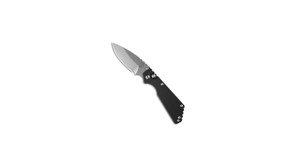 Pro-Tech Knives Strider + SnG Automatic Folding Knife, 3.50in, 154CM, Drop Point Blade, Aluminum, Black Handle, Stonewash, Black/Gray, 8.25 inch, BHQ-33109
