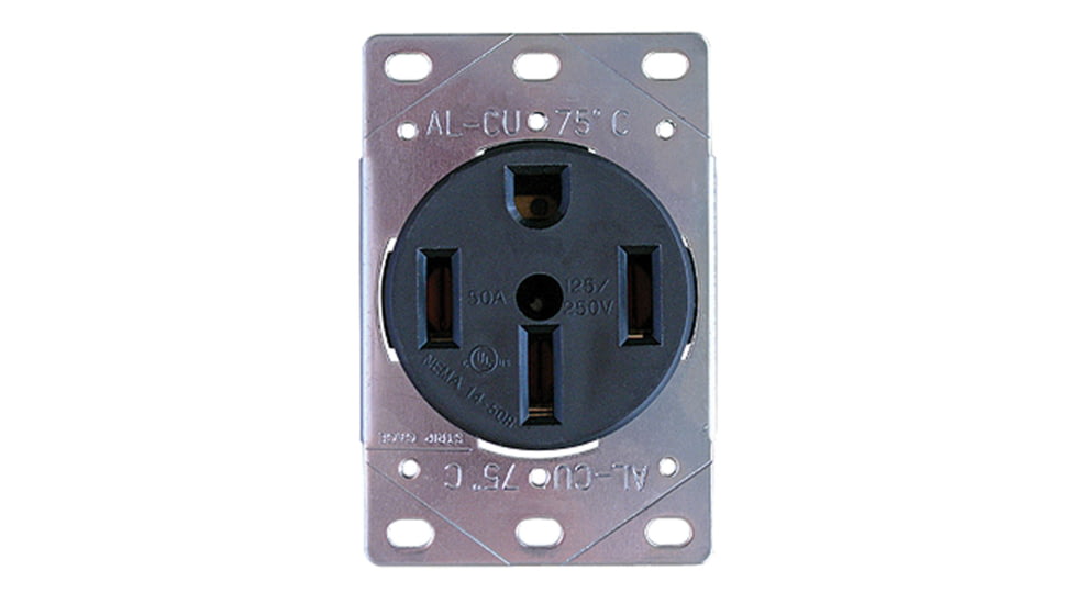 Progressive Industries Dead Front Wall Mount Receptacle 50 Amp, 14-50DFR