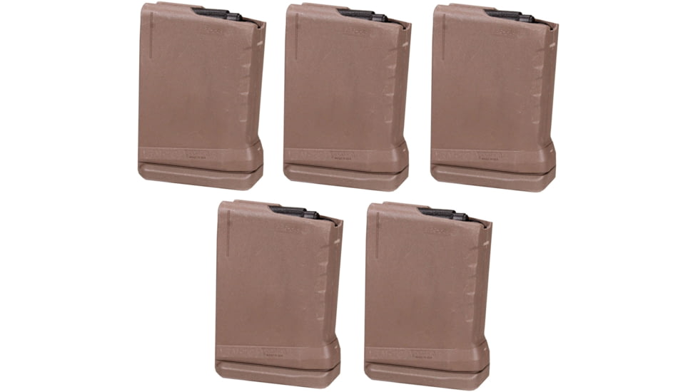 ProMag AR-15 10-Round 5.56 Rollermag Magazine w/Roller Follower, Polymer, Flat Dark Earth, 5-Pack