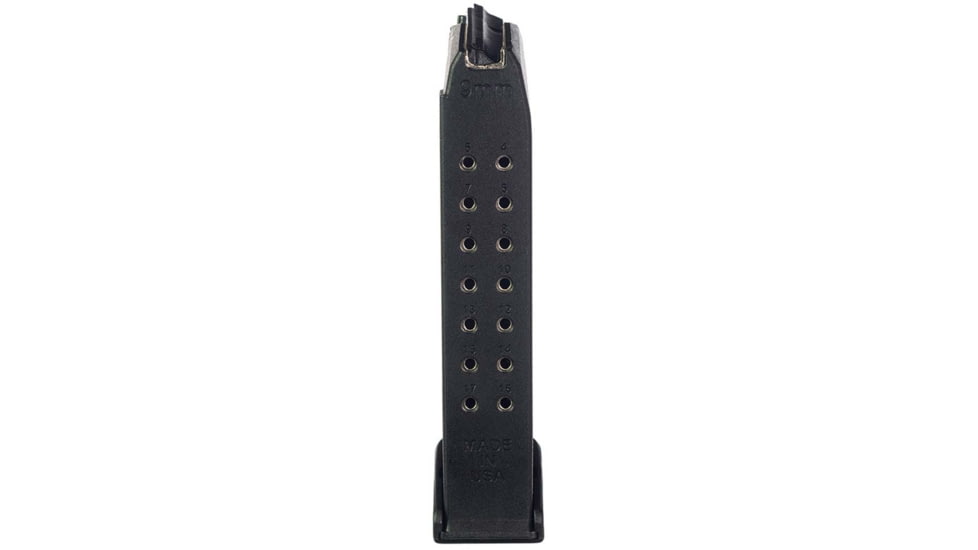 ProMag Polymer Pistol Magazine, Glock 17/19/26 9mm, 18-Round, New And Improved Design, Black, GLK-A9B-18RD