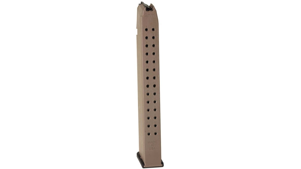 ProMag Polymer Pistol Magazine, Glock 17/19/26, 9mm, 32-Round, Dark Earth, GLK-A8B-FDE-32RD