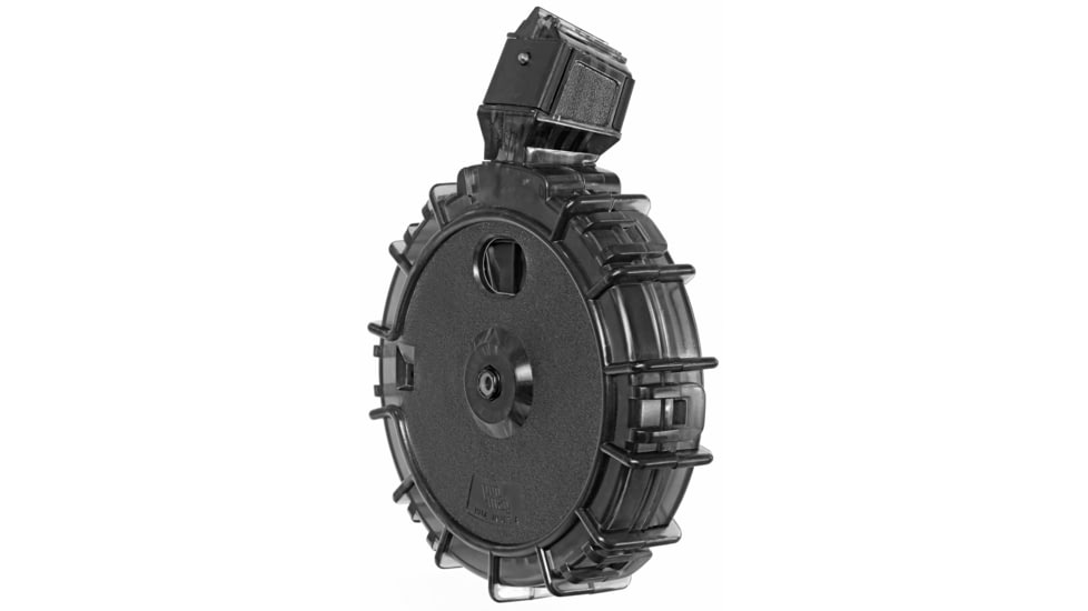 ProMag Ruger 10/22/Charger Smoke Polycarbonate .22 LR Drum Rifle Magazine, 55 Round, Smoke, 1 Pack, Polycarbonate, RUGA28-55RD