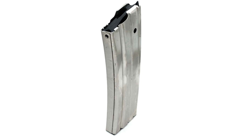 ProMag Steel Rifle Magazine, Ruger Mini-14, .223, 30-Round, Nickel Plated, Black, RUG-A3N-30RD