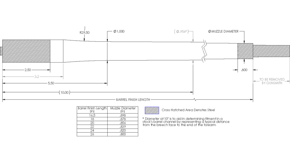 Proof Research Barrel, Bolt, 264, 24 Length, 7.5 Twist, 4 Groove, Cf, Sendero Light, 105337