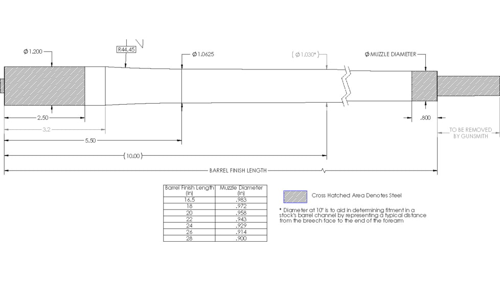Proof Research Barrel, Bolt, 284, 24 Length, 8.4 Twist, 5 Groove, Cf, Sendero, 100943