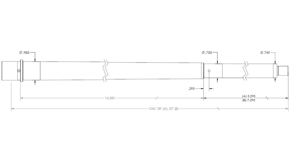 Proof Research PR10 Carbon Fiber Threaded Barrel, .243 Winchester, AR-10, 22 inch, Rifle +2 Gas System Length, 5/8x24 Thread, 1-8 Twist, Graphite/Sliver, 129159