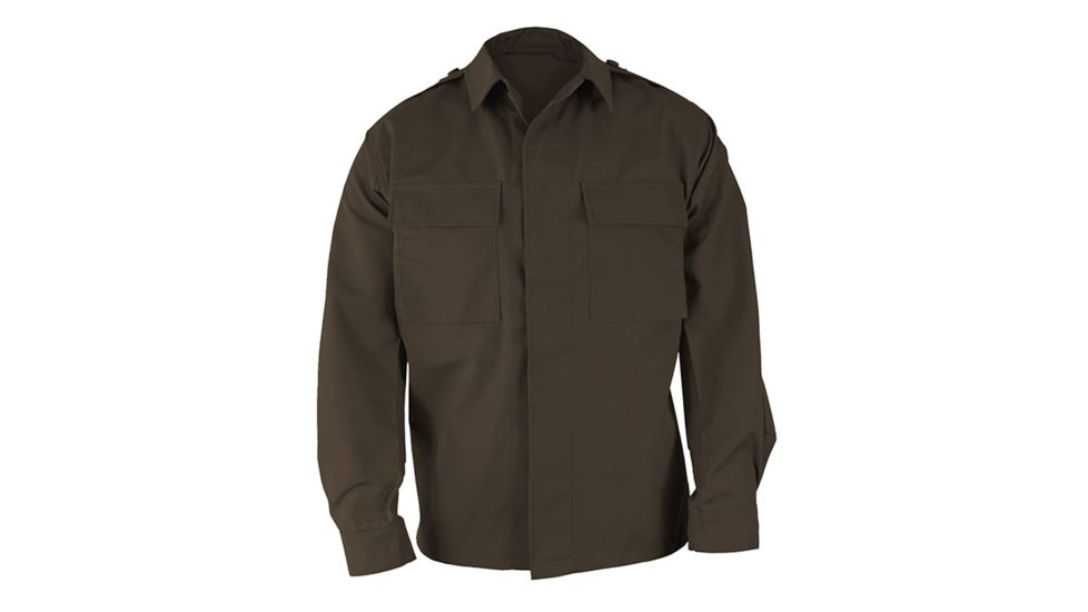 Propper BDU 2-Pocket Coat, 65/35 Poly/Cotton Battle Rip, Size Extra Small-Regular, Brown