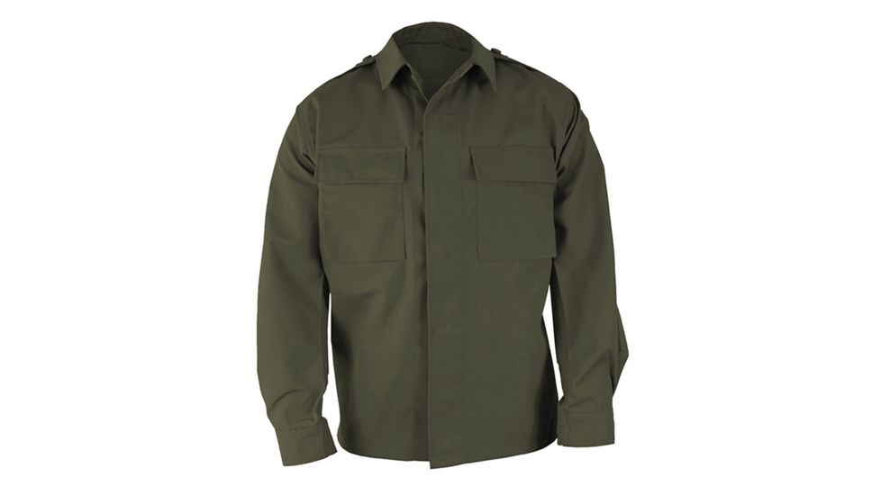 Propper BDU 2-Pocket Coat, 65/35 Poly/Cotton Battle Rip, Size Extra Small-Regular, Olive Green
