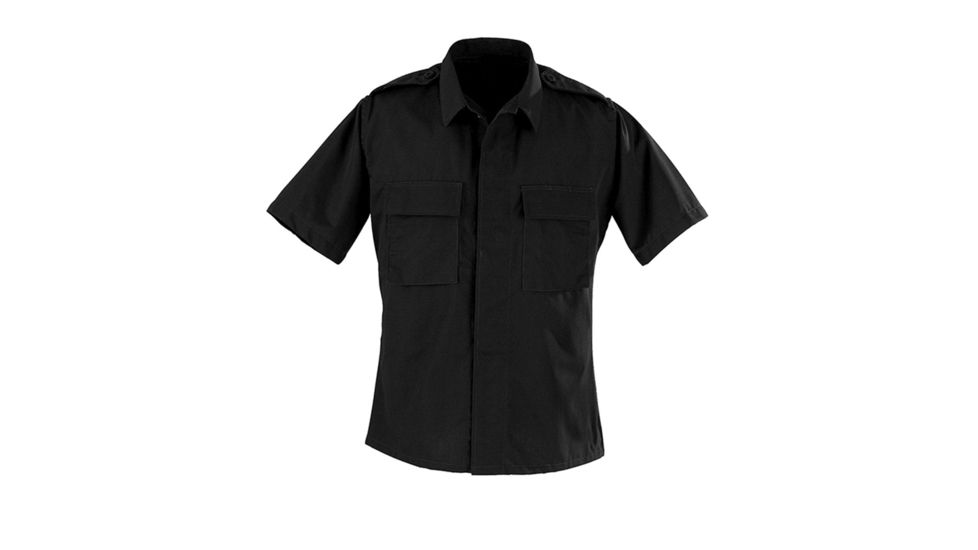 Propper BDU Short-Sleeve 2-Pocket Shirt, Size Extra Small - Regular, Black