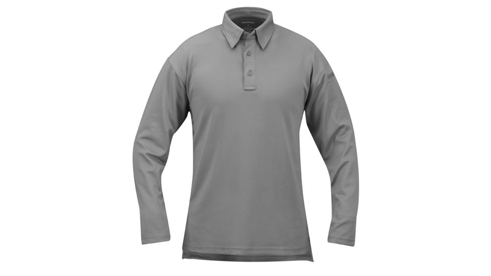 Propper I.C.E. Performance Polo Long Sleeve Shirt, Grey, Extra Small Regular F531572020XS