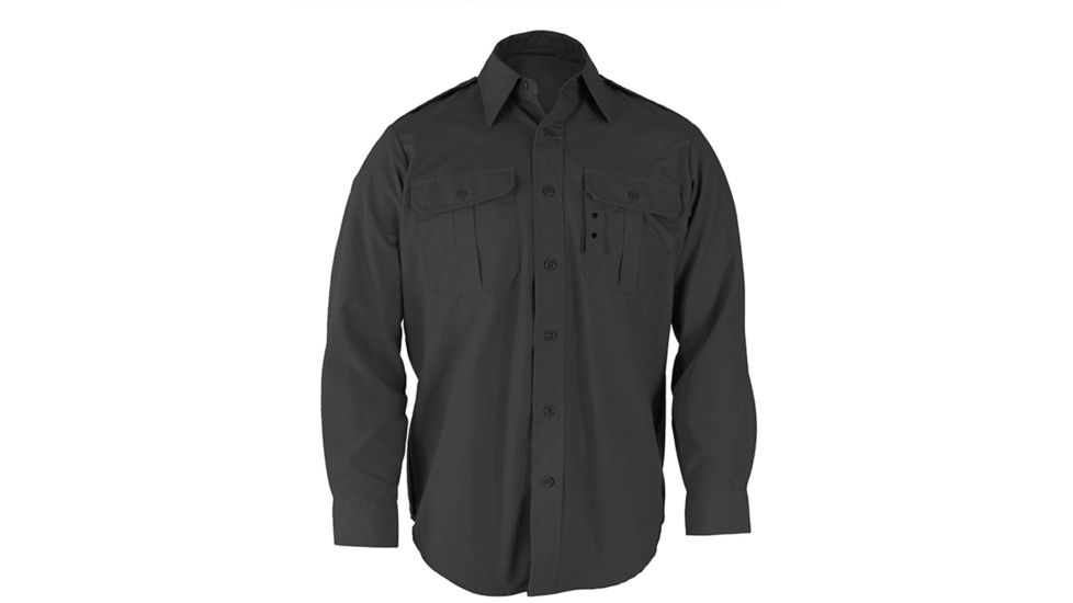 Propper Long Sleeve Tactical Shirt, 65/35 Poly/Cotton Battle Rip, Small-Regular, Dark Grey