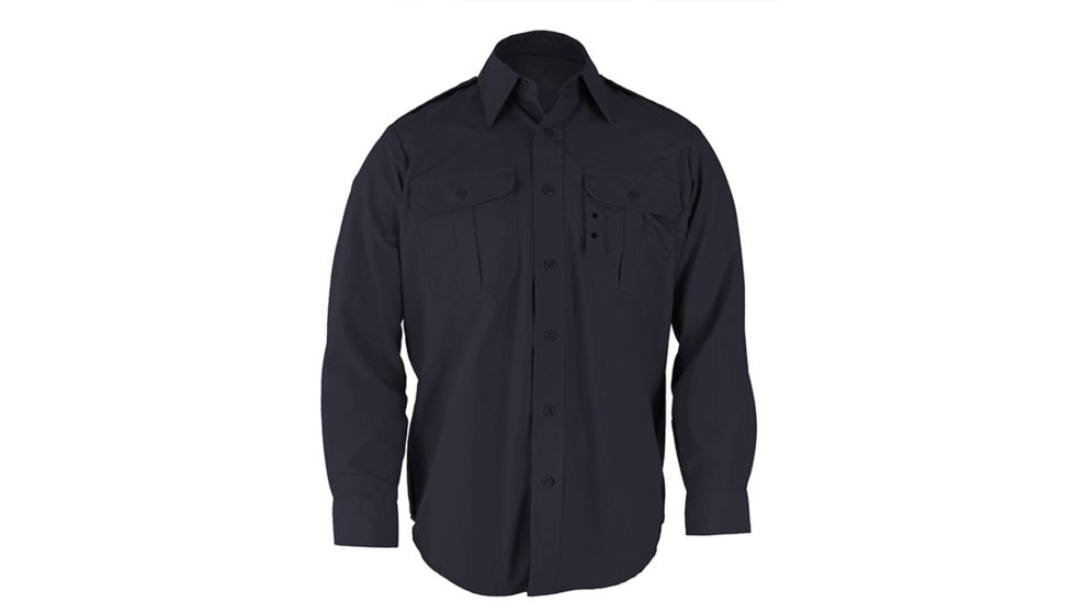 Propper Long Sleeve Tactical Shirt, 65/35 Poly/Cotton Battle Rip, Small-Regular, Dark Navy