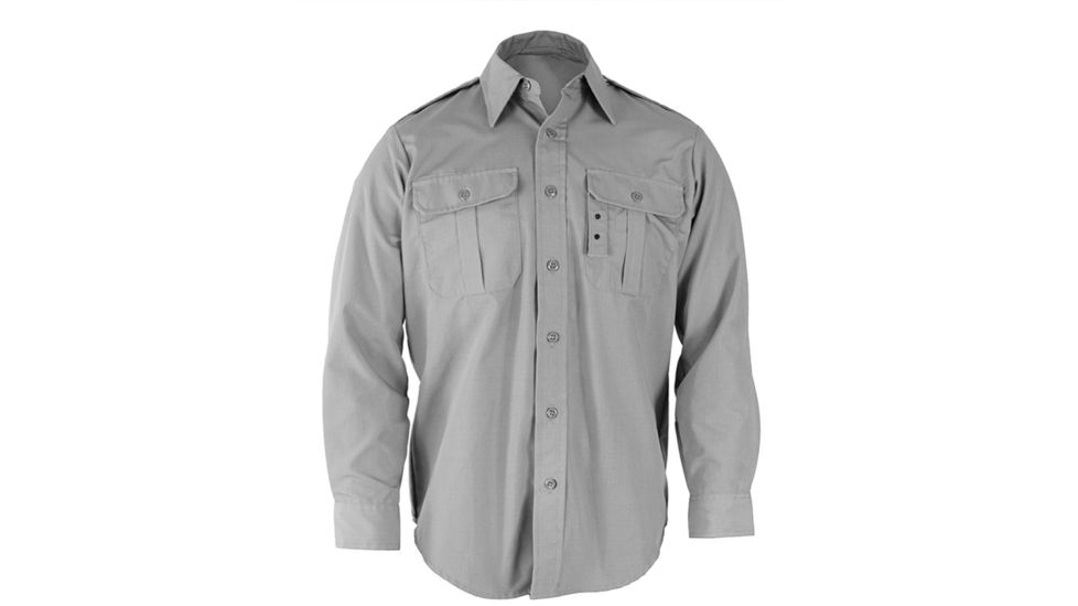 Propper Long Sleeve Tactical Shirt, 65/35 Poly/Cotton Battle Rip, Small-Regular, Grey