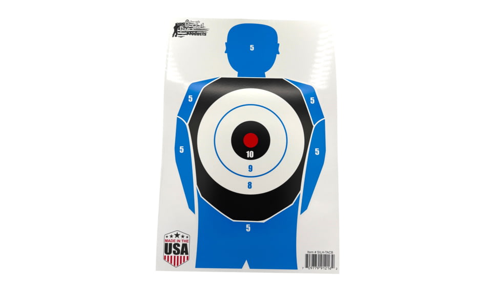Pro-Shot Silhouette Tactical Bullseye Training Target, 4 Pack, SILH-TACB-4PK