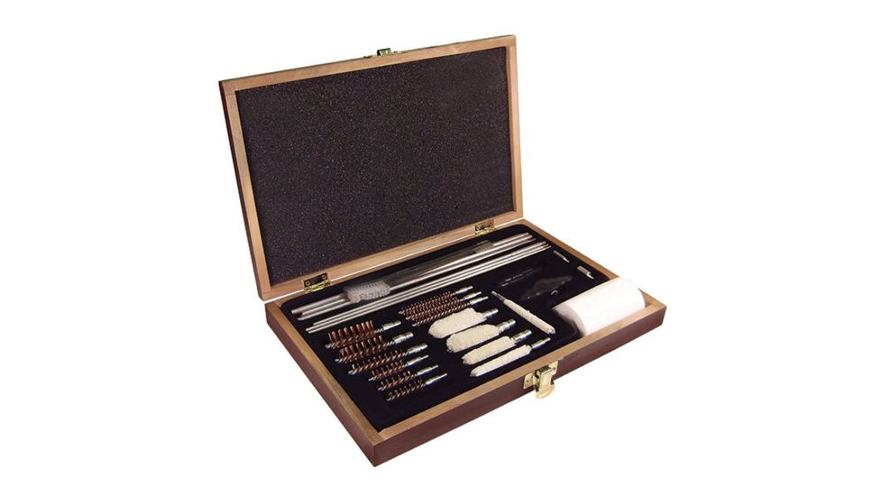 PS Products Deluxe Gun Cleaning Kit, 27 Piece w/Wood Case, PSGCK76