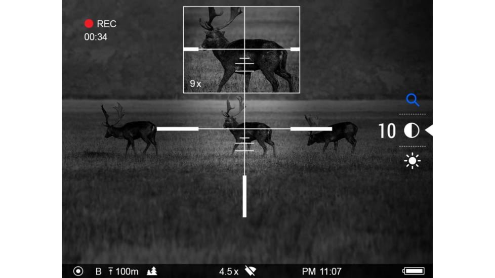 Pulsar Digisight Ultra LRF N450 Digital Night Vision Rifle Scope, 4.5-18x40mm, 50 mm Tube, SFP, Multiple Reticles, Black, PL76627