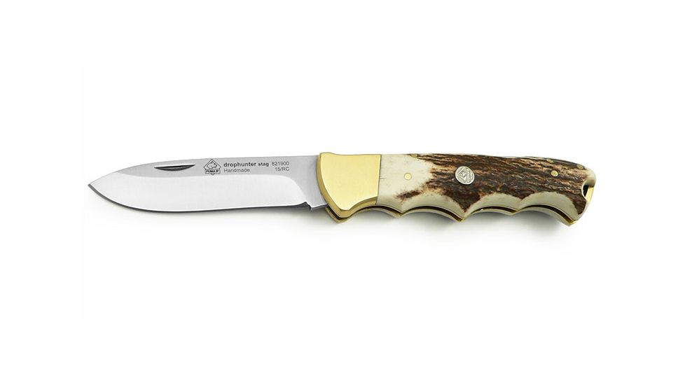 Puma Knives Drophunter Stag Folding Knife, Small 821900