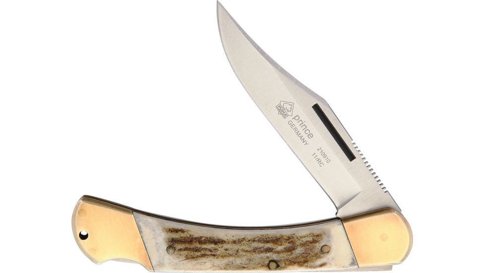 Puma Knives Prince Lockback Folding Knife,Clip,Stag Handle PU210910