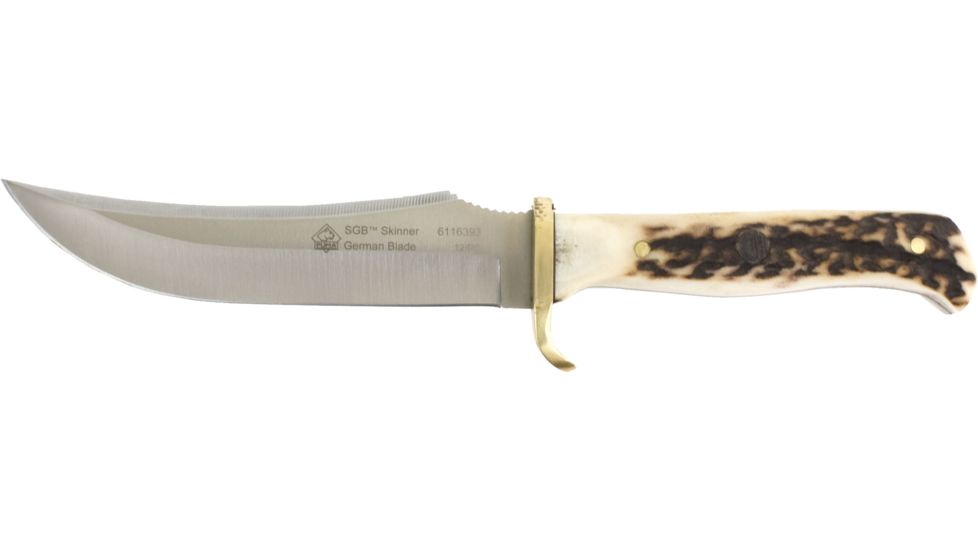 Puma Knives Skinner 6116393L Fixed Blade Knife, 4.7in Blade, Stag w/ Leather Sheath 6116393L