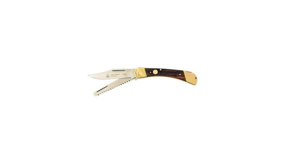 Puma Knives Warden Folding Knife w/ Saw, 3.7in Blade, Jacaranda Wood 6169623W