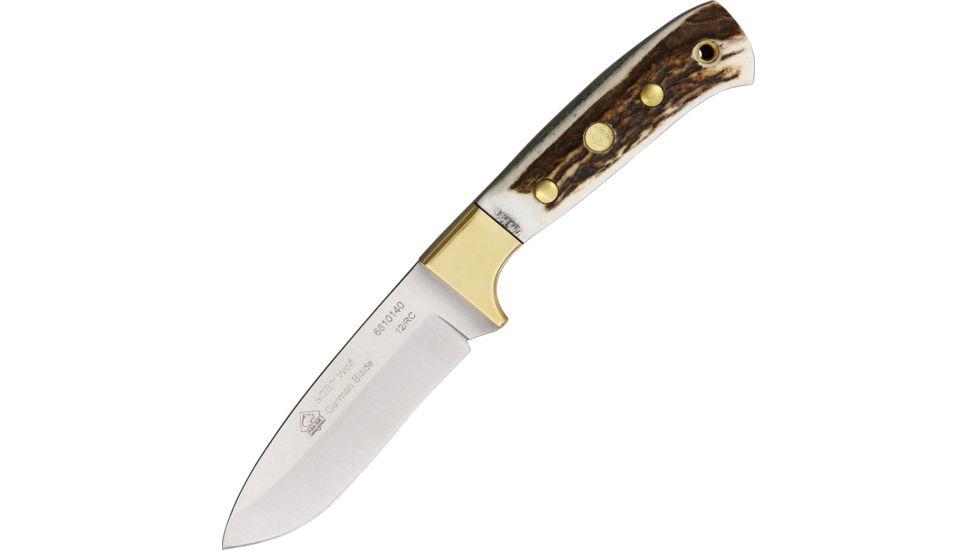 Puma SGB Wolf Fixed Blade Knife,3.75in,German Steel Blade,Genuine Stag Handle PU6810140L