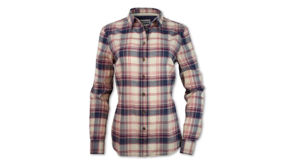 Purnell Double Placket Madras Plaid Shirt - Womens, Navy/Tan, Small, 10204526-423-S