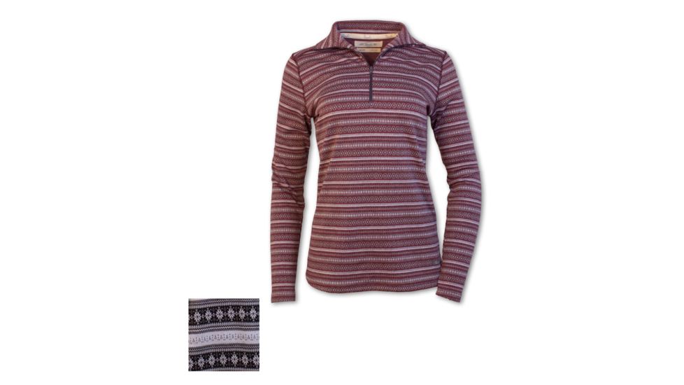 Purnell Fair Isle Half Zip Sweater - Womens, Blk/White, M, 10203592-BLK/WHITE-M