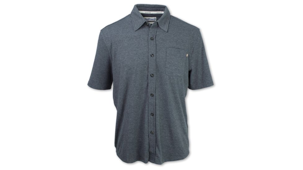 Purnell Performance Short Sleeved Knit Button Up - Mens, Heather Grey, 2XL, 10103501-034-XXL