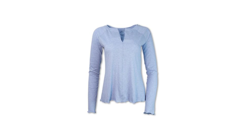 Purnell Purl Stitch Long Sleeve Tee - Womens, Ice Blue, Medium, 10203587-432-M