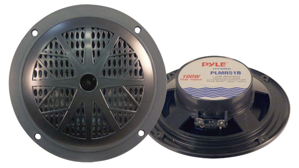 Pyle 5in Waterproof Marine Spreaker, Black PLMR51B