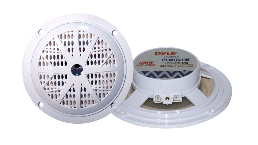 Pyle 5in Waterproof Marine Spreaker, White PLMR51W