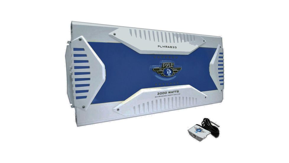 Pyle 8 Channel Marine Amplifier, White/Blue PLMRA820