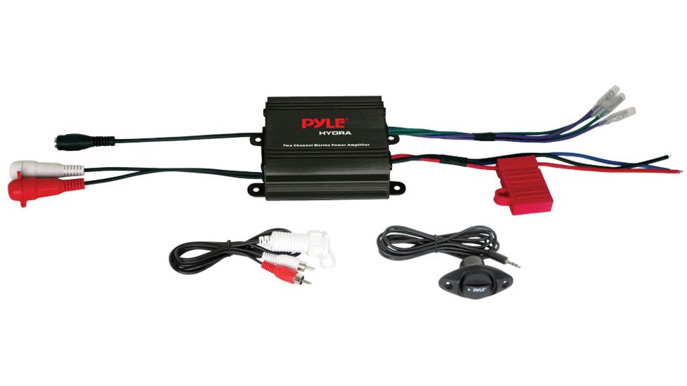 Pyle Marine 400W 2Ch Amplifier, Black PLMRMP1B