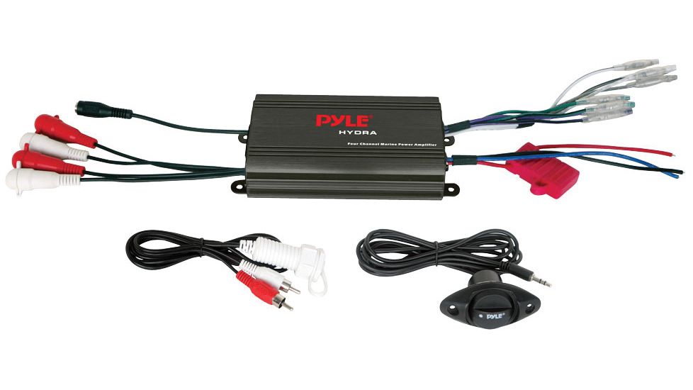 Pyle Marine 4Ch Mp3/Ipod Marine Power Amp 4x100W RMS, Black PLMRMP3B